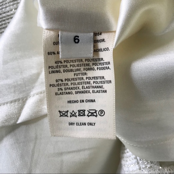 Anthropologie PaperCrown Metallic Cream Ivory Skirt Women’s Size 6 - Picture 4 of 8